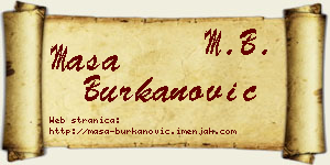 Maša Burkanović vizit kartica